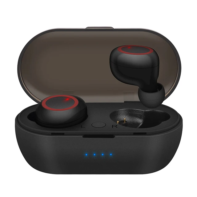 Y50 TWS Wireless Headphones Bluetooth 5.0 Earphone Touch Control 9D Stereo Headset Sport Waterproof Earbuds LED Display With Mic Y50 black red