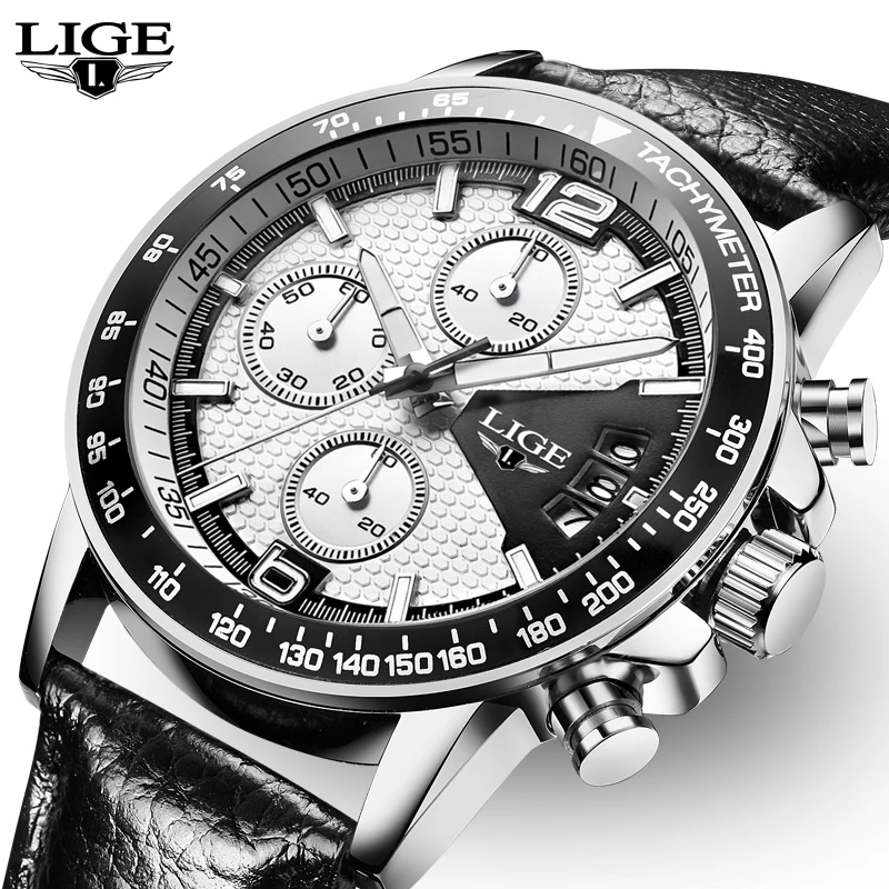 

2020LIGE Watches Mens Top Luxury Brand Military Sport Full Steel Men Watch Waterproof Clock Chronograph Relogio Masculino