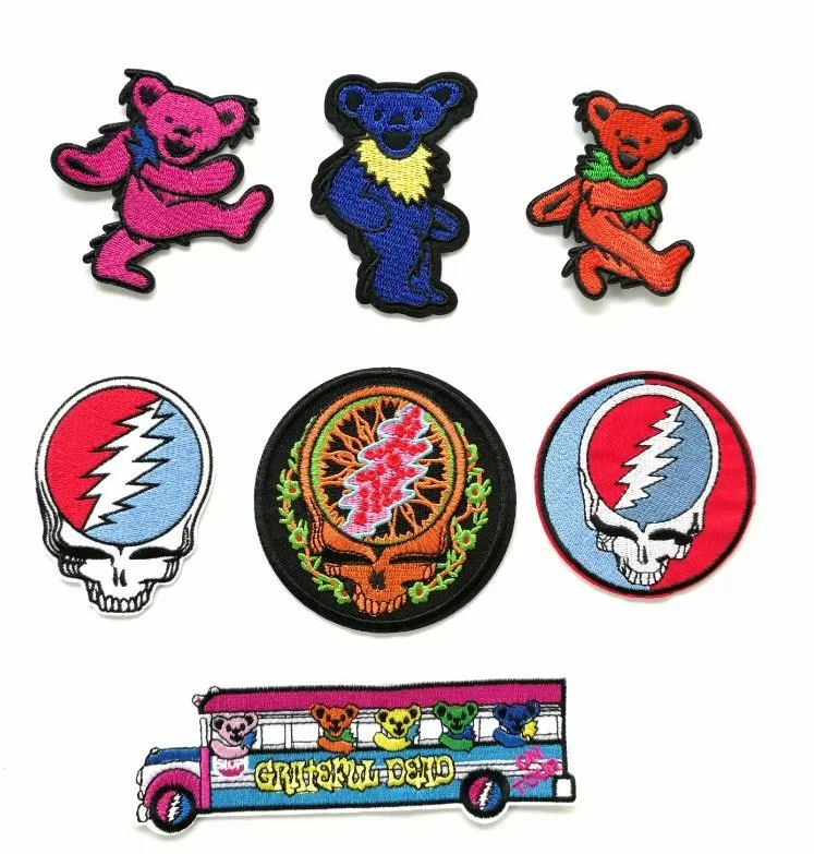 

MIX Grateful Dead's Dead Band Music Cloth Sticks Violent Bear Jacket Backpack Patch Embroidery Arm iron on patches badge