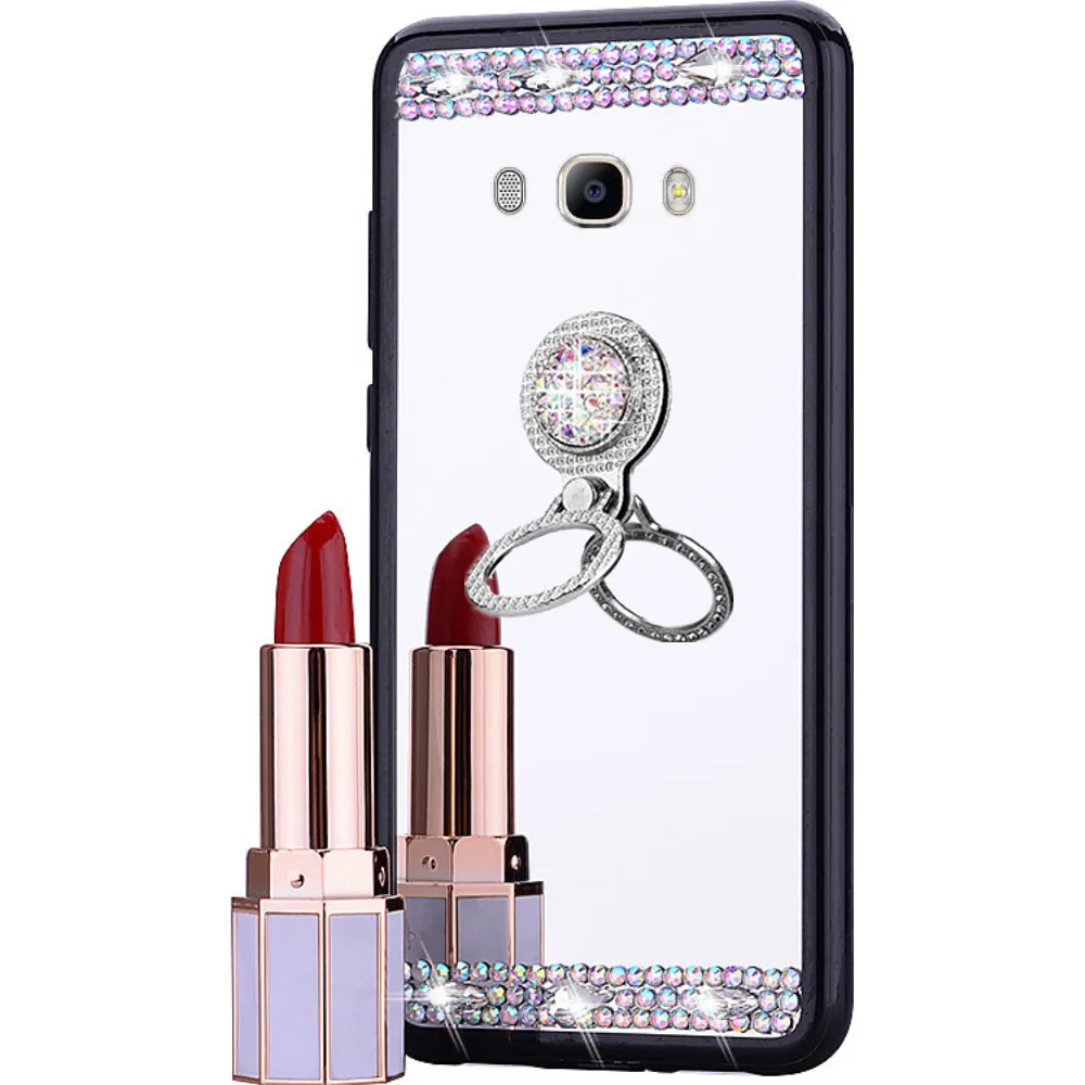 A10 A20 A40 A50 A70 Mirror Ring Phone Case for Samsung Galaxy J3 2016 J7 J5 Prime A5 2017 A6 Plus S20 S10 S8 S9 silicone Cover | Мобильные