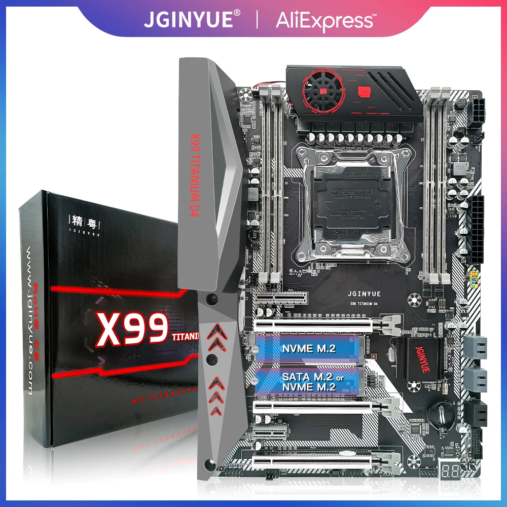 JINGYUE X99 D4 X99 Motherboard XEON E5 2670 CPU V3 LGA2011-3 All Series DDR4 ECC NON-ECC Memory RAM Server workstation NVME M.2