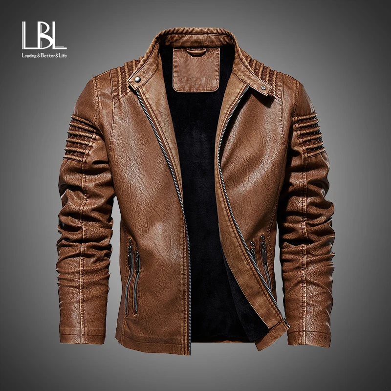 New Autumn Winter Men's Leather Motorcycle Jacket PU Fleece Jacket Warm PU Baseball Jacket Large size M-5XL Tops Bomber Overcoat New Autumn Winter Men's Leather Motorcycle Jacket PU Fleece Jacket Warm PU Baseball Jacket Large size M-5XL Tops Bomber Overcoat