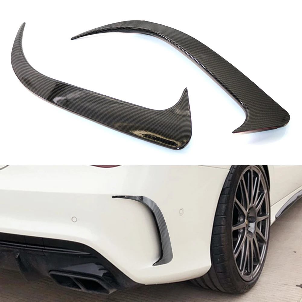 For Mercedes-Benz CLA 45 AMG W117 250 200 2014-Gloss Black ABS Rear Bumper Lip Spoiler Canards Vents