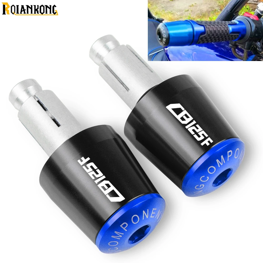 

With CB 125F LOGO 7/8mm CNC Motorcycle Handlebar Grips Handle Bar Cap End Plugs For Honda CB125F 2014 2015 2016 017 2018 2019