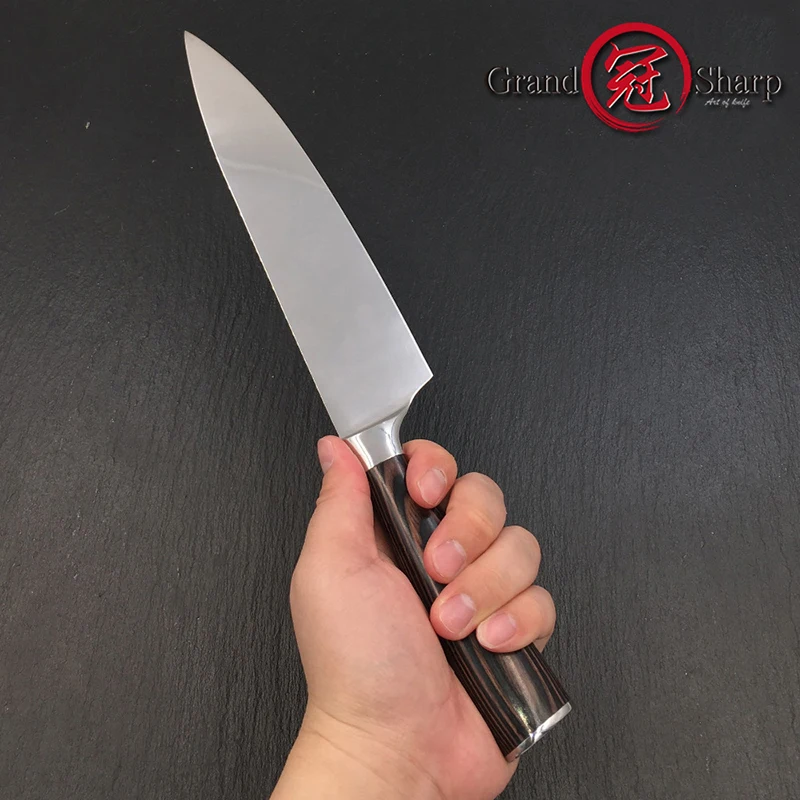 GRANDSHARP-8-Inch-High-Quality-Chef-Knife-High-Carbon-AUS-8-Japanese-Stainless-Steel-Pakka-Handle (1)