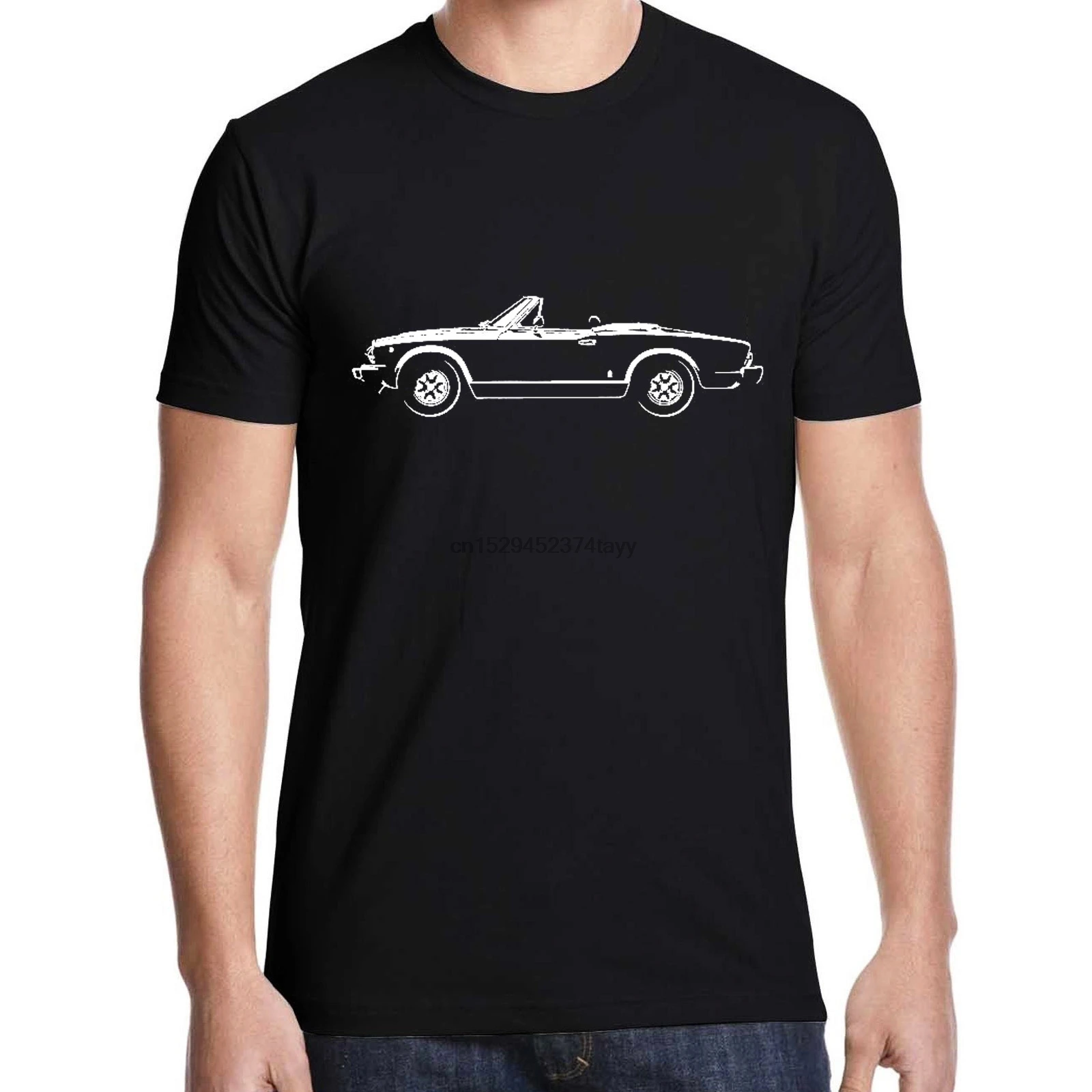 Мужская Спортивная Футболка Fiat 124 с коротким рукавом и круглым вырезом 1974 - 1982 |