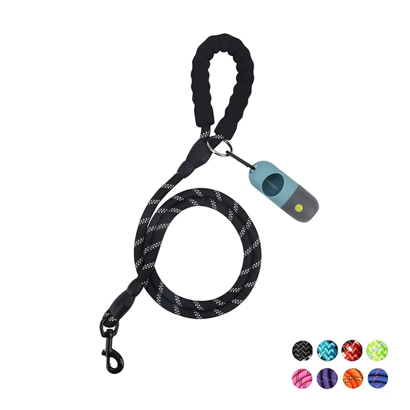 Correa de perro 1,5 m perro grande reflectante cuerda caminar Collar para perro grande fortalecer tracción arnés Nylon redonda medio perro cinturón