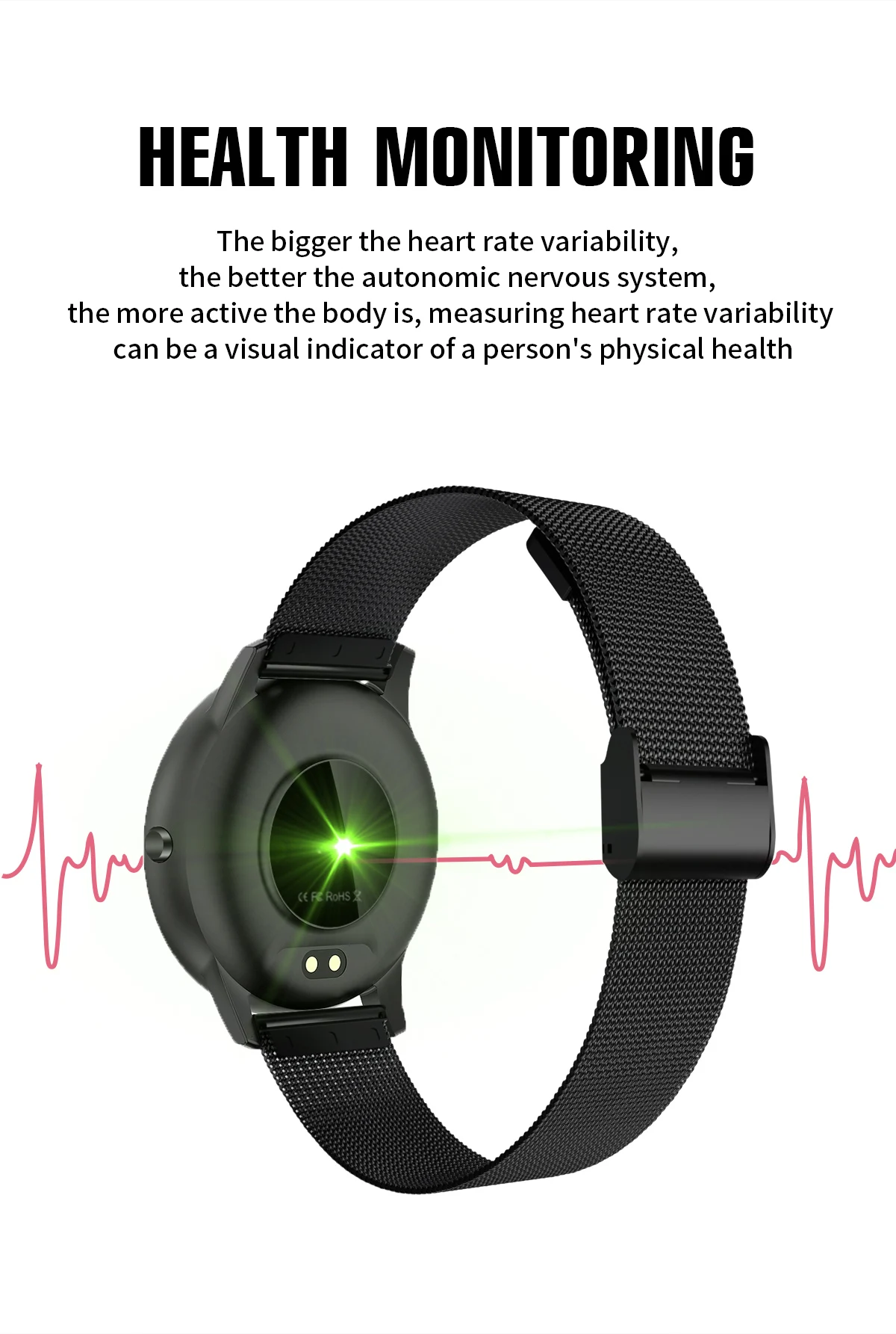 Full Touch Smart Watch Men Waterproof Heart Rate Fitness Tracker