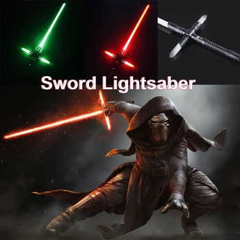 

Cross Lightsaber Metal Handle Force Heavy Dueling Blade Red Flash Light Sound Color Changing Detachable Sword Cosplay Boy Gift