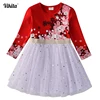 Kids Christmas Dress for Girls Long Sleeve Child Party Perform Sequins Dress Kids Princess Unicorn Vestidos Girls Flower Dresses ► Photo 3/6