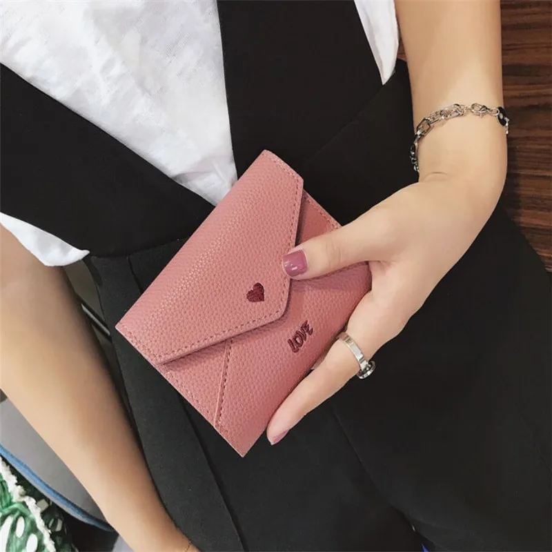 

Fashion Women Short Wallet Favorite Brand new Love Coin Purse Wallets Luxury Small Clutch Bags Folded Card Holder For Girls