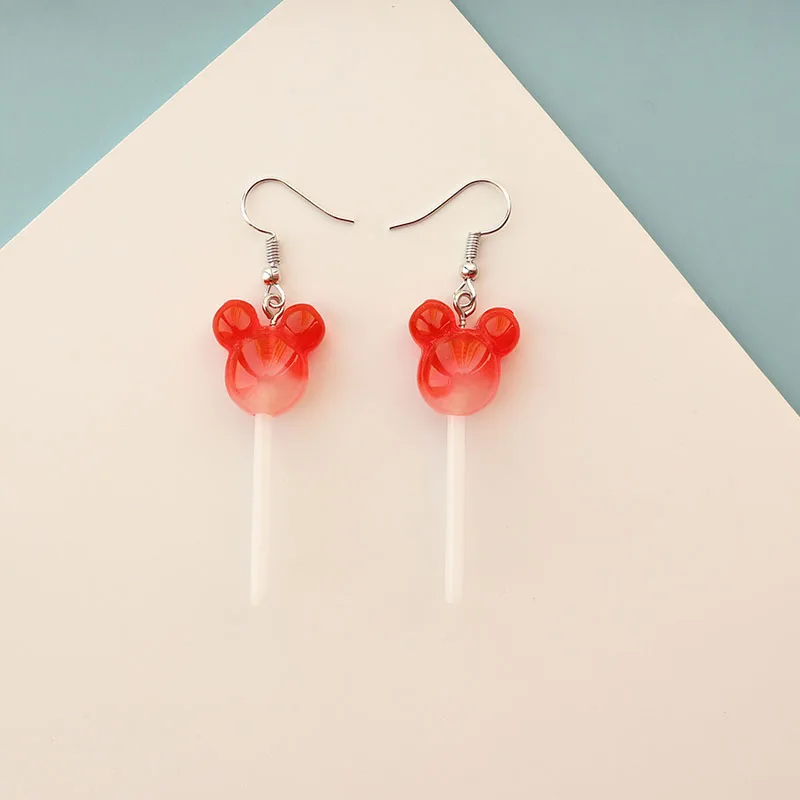 one pair red A Ремесло Конфета из смолы леденец Висячие серьги для женщин модные аксессуары для девочек уникальная личность висячие серьги ювелирное изделие подарок - Окраска металла: one pair red A