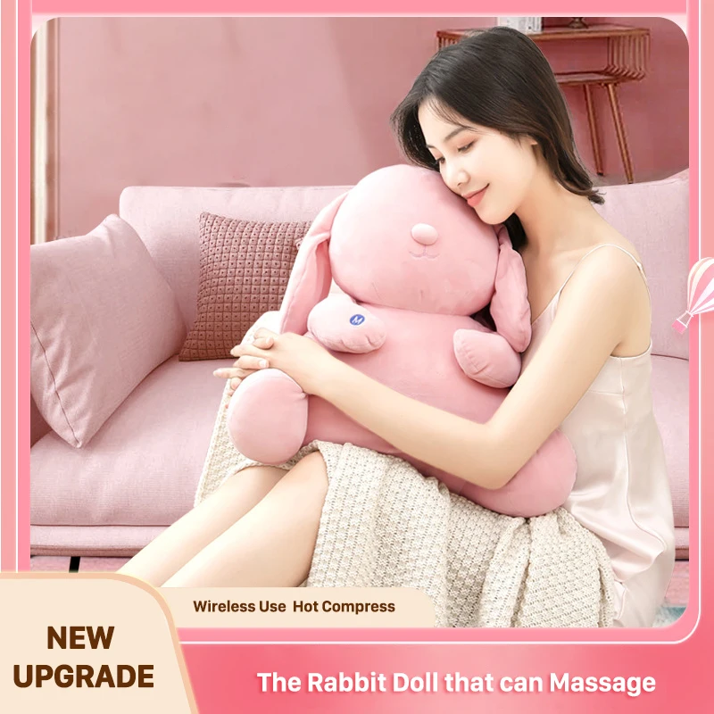 

DSMY Electric Rabbit Doll Massage Cushion Hot Compress Pain Relief Soft Plush Back Waist Cervical Spine Gift Massager