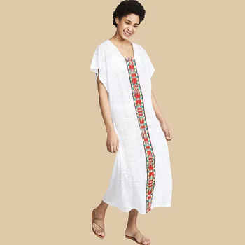 

Women's Chiffon Embroidered Turkish Kaftans Beachwear cover up beach dress