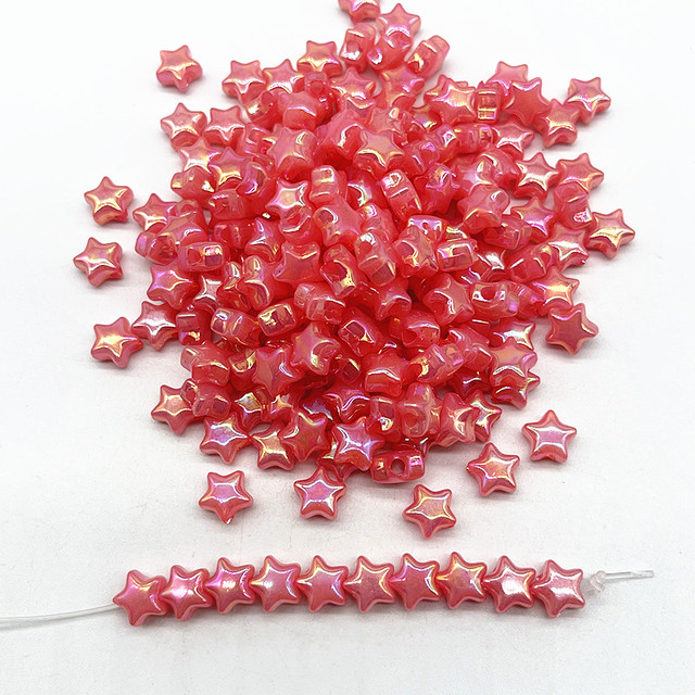 10mm AB Colourful Five-pointed Star Acrylic Loose Spacer Beads for Jewelry Making DIY Handmade Bracelets Accessories