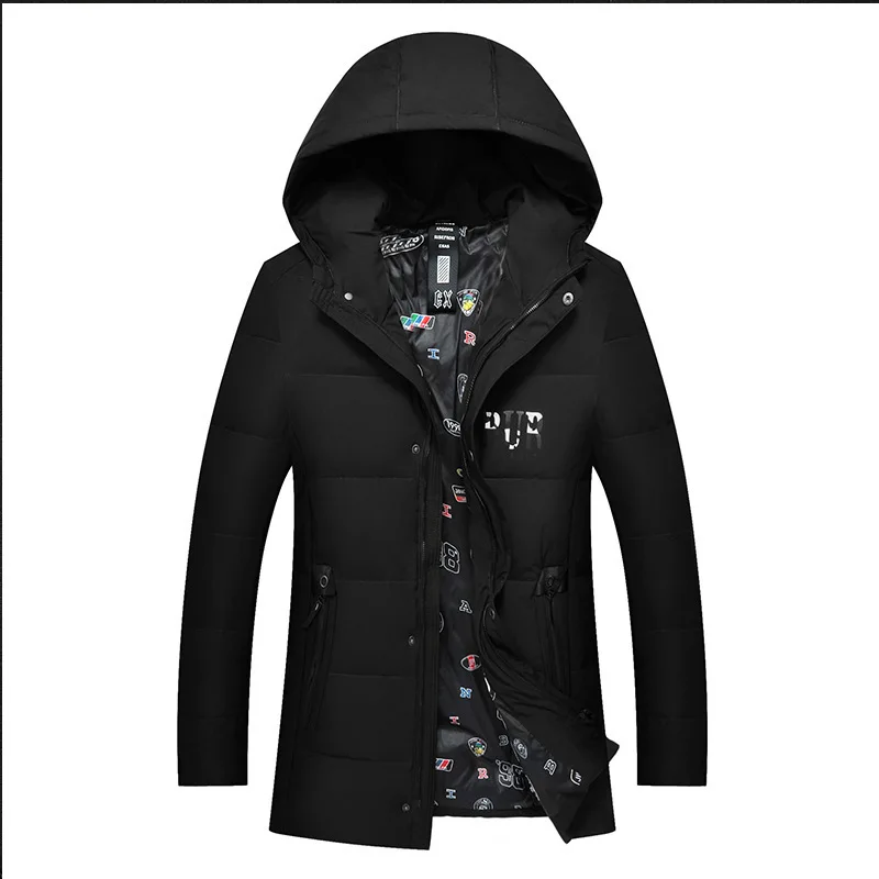 

Plus Fat plus Size Men Medium Length Money Down Jacket Fat Man Lian Cap Down Clothing Male Fat Loose Coat