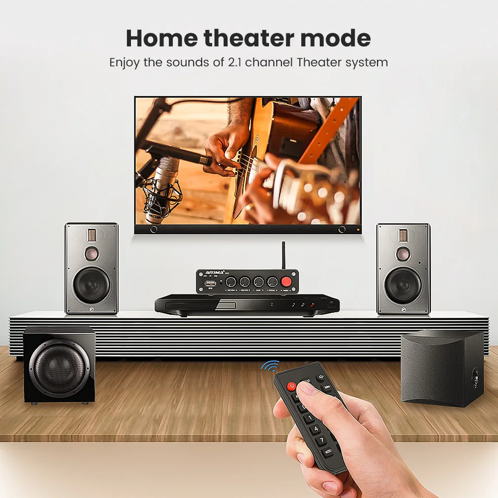 AIYIMA TPA3116 Bluetooth 5.0 Subwoofer Amplifier 2.1 Channel 50W*2+100W Hifi Digital Stereo Audio Amp For Home Sound Theater DIY