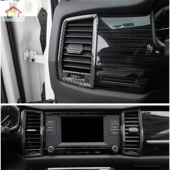 

Dashboard Air Conditioning AC Outlet Vent Frame Cover Trim Fit For Skoda Kodiaq 2017 - 2020 ABS Matt / Carbon Fiber Look