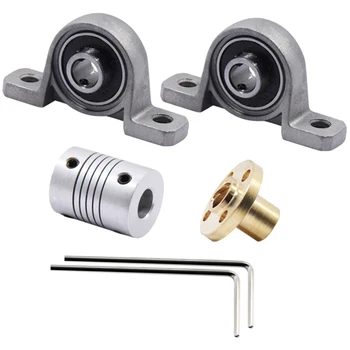 

T8 Screw Vertical Kit 3D Printer Parts Bearing Bracket Horizontal For Trapezoidal T8 Lead Screw+Screw+Coupling