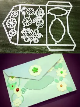

Beautiful Envelope Box Flower Cloud combination Metal cutting Mould scrapbook DIY album Card template Paper Technology