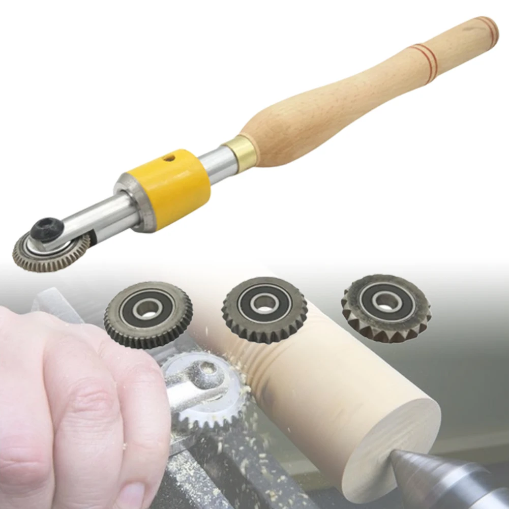 

Easy Operate Replacement Parts Texture Wood Turning Tool Manual Thread Spiral With Handle Durable Practical Portable 4 Cutters