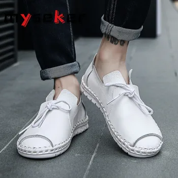 

Pu Leather Sneakers Male Flats Casual Man Footwear Men Driving Loafers Man Large Sizes 38-50 Black Sneakers Man Slip-on Shoes T1