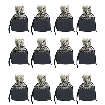 

12pcs Elegant Drawstring Bags Storage Pouch Bag Bundle Bag for Jewelry Gift