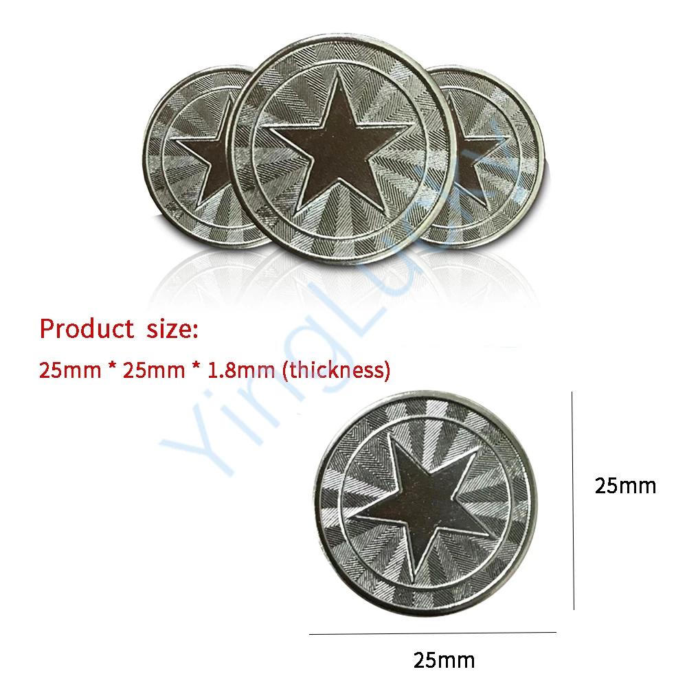 스테인레스 스틸 아케이드 게임 동전 토큰, MAME 놀이기구 캐비닛, 아케이드 스타일, 25*1.85mm, 가방당 100PC