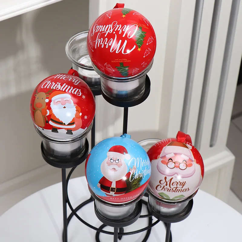 

Metal Candy Ball Christmas Tree Pendant Color Printing Iron Decoration Christmas Ball Decorations Children's Gift Box