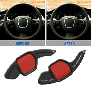 

beler Real Carbon Fiber Black Steering Wheel Paddle Shift Extension fit for Audi S5 RS3 A8 Q5 Q7 2013 2014 2015 2016