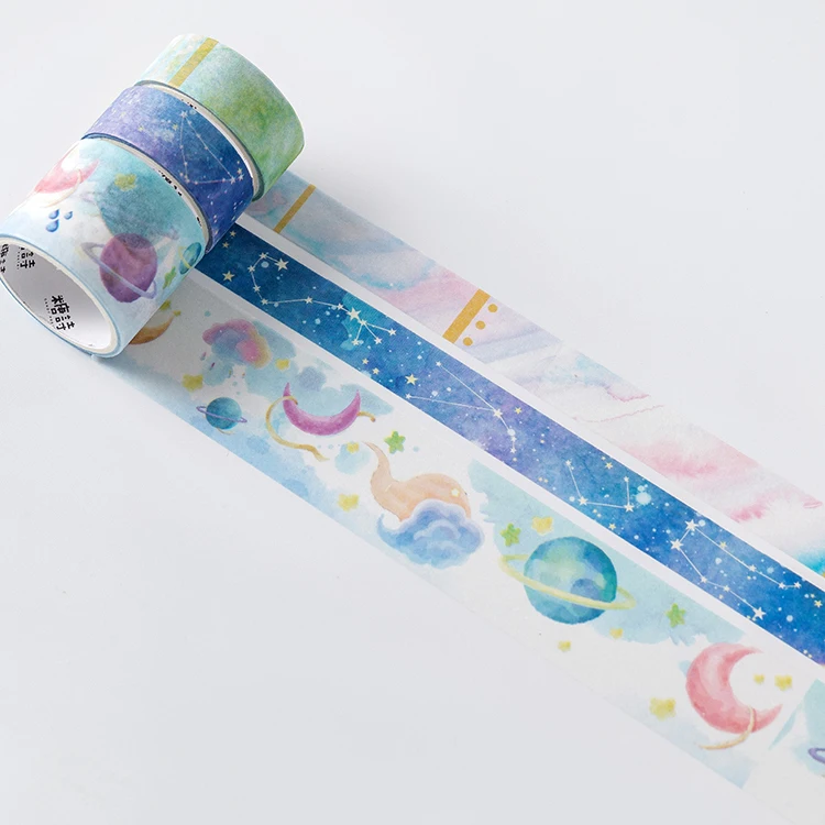 1 компл./лот DIY японский Бумага декоративная клейкая лента семь точек касания с принтом «сердечки» для маленькой девочки серии лента Washi/клейкую ленту наклейки - Цвет: Fanxingrumengshi
