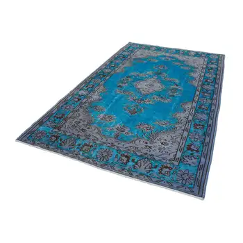 

182x282 Cm Turquoise Handmade Over Dyed Rug-6x9 Ft
