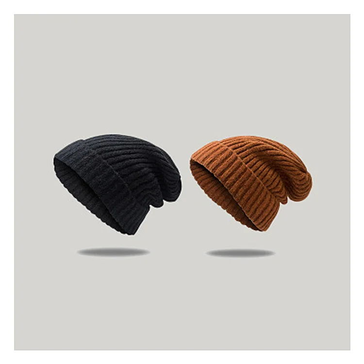 Новая зимняя однотонная шерстяная вязаная шапка в рыбацком стиле, женская модная повседневная шапка, теплая женская мягкая плотная шапка, вязаная шапка-носок