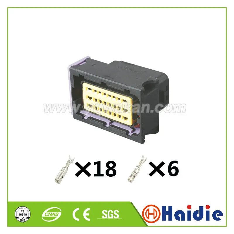 

2sets FCI 24pin female of HCCPHPE24BKA90F Oil to gas computer board ECU plug 24 line car connector