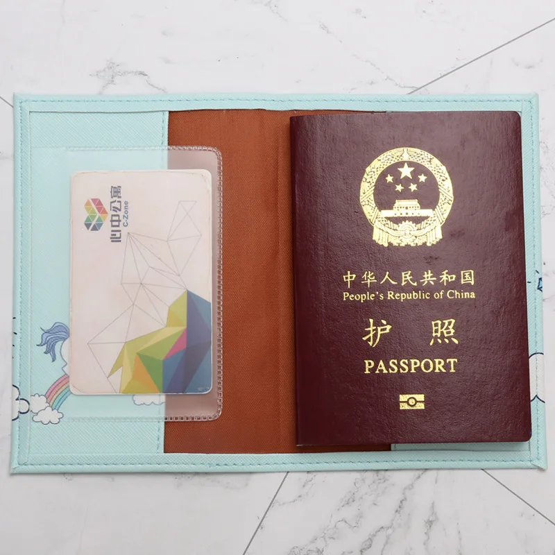 Принт милый единорог мультфильм Обложка для паспорта Женская Обложка для паспорта из искусственной кожи держатель для карт дорожная Обложка для паспорта для мужчин