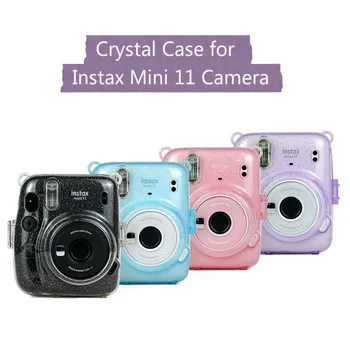 

New Fuji Fujifilm Instax Mini 11 Camera Case Transparent Crystal Shoulder Strap Bag Protector Instant Film Camera Shell Cover