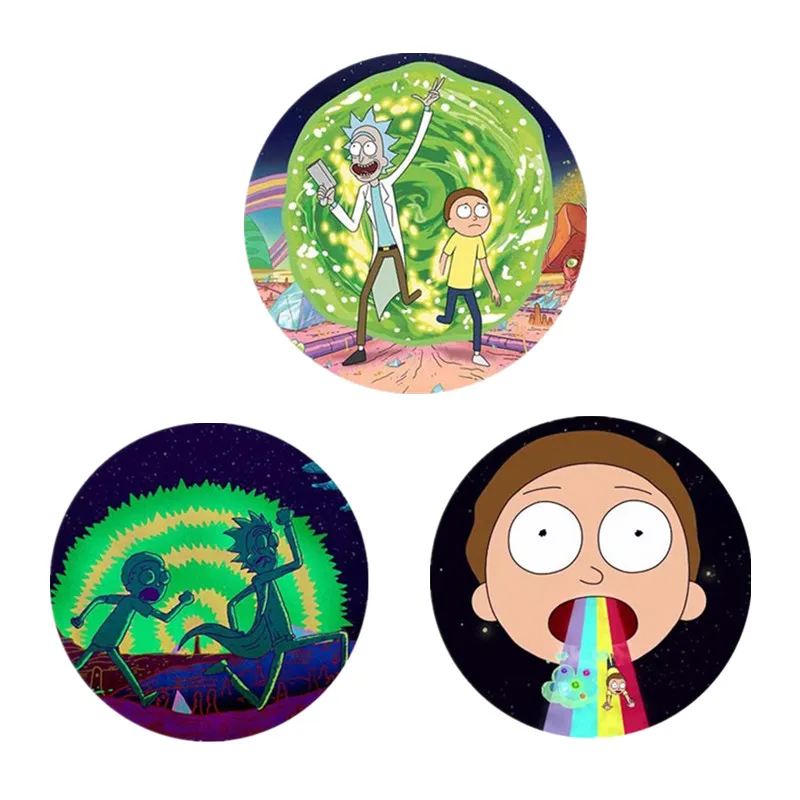 

Funny Cartoon Rick and Morty Pin Brooch Badge Scientist Anime Cosplay Accessories Cute Rick e Morty Button Brooch Lapel Pin Gift