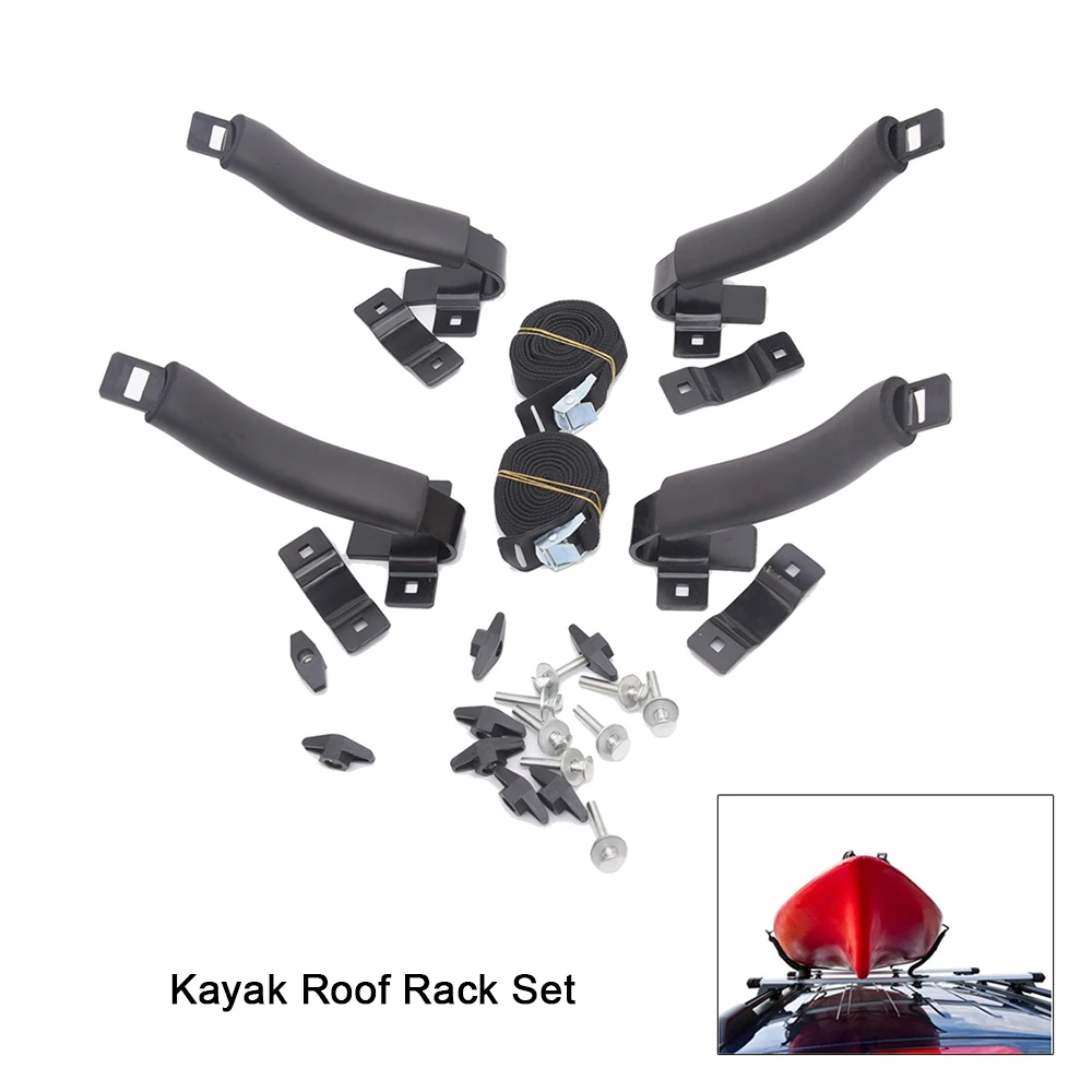 

Kayak Roof Rack Set 4 V-racks Top Carrier Holder for Canoe or Kayak Fits on Vehicle Truck Cross Bar Kayak Roof Rack Set