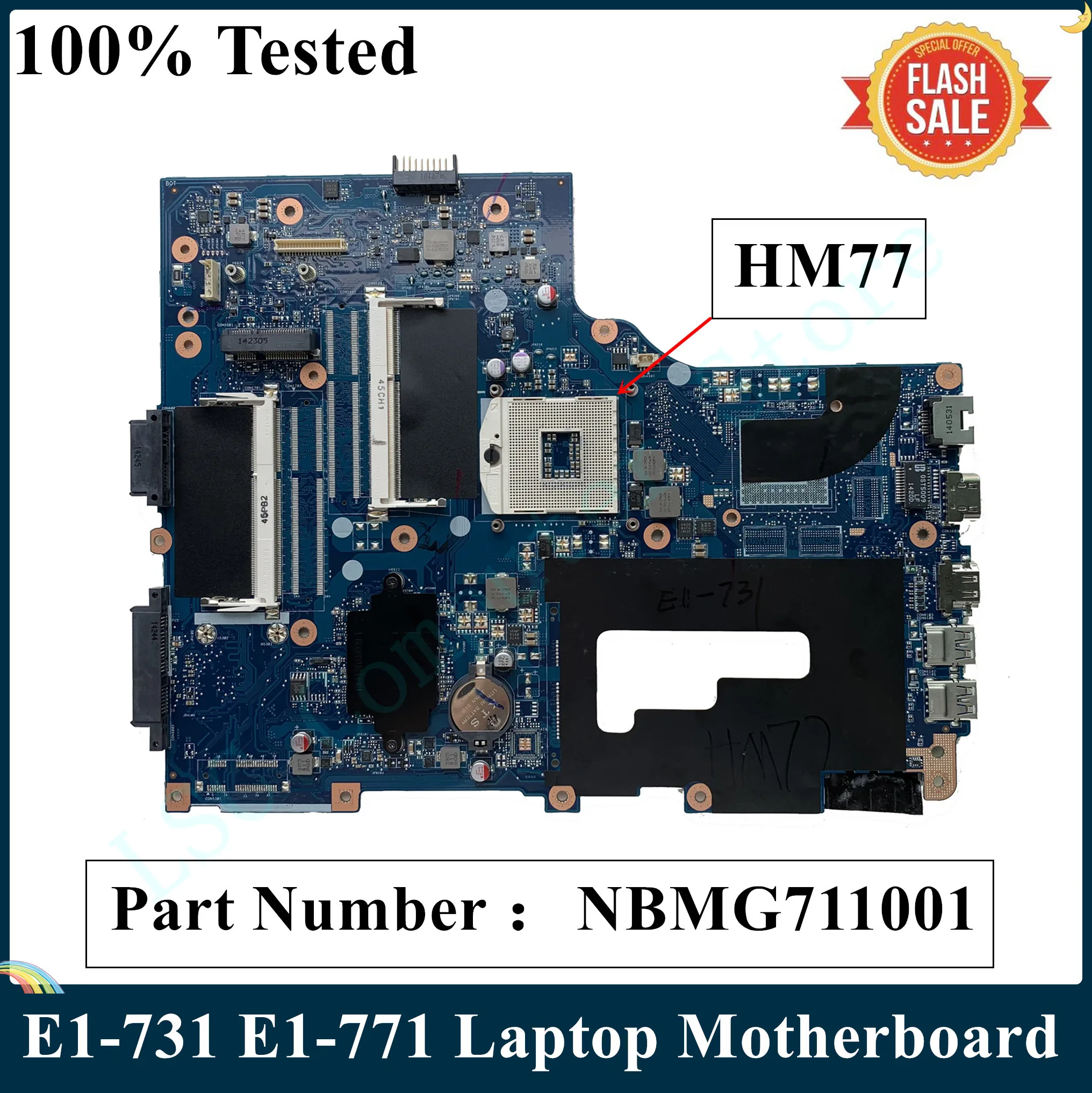 Материнская плата LSC для ноутбука ACER E1-731 E1-771 NBMG711001 NB.MG711.001 VA70/VG70 REV2.1 PGA989 HM77 МБ 100%