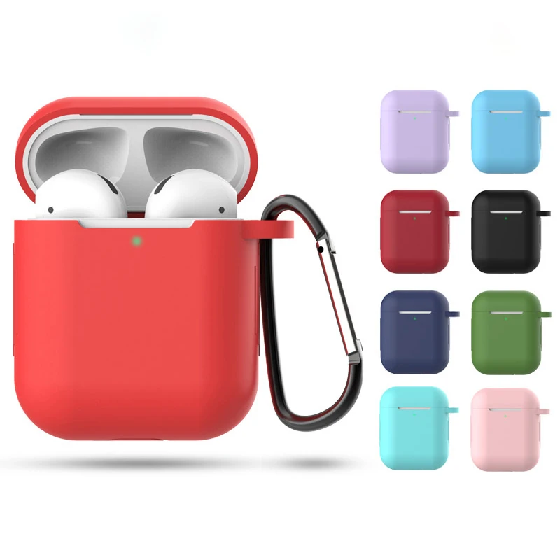 Силиконовый чехол с крючком для беспроводных Bluetooth-наушников Apple Airpods зарядного