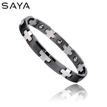 

New Fashion High Quality Unisex Hi-Tech Ceramic Bracelets Link With Tungsten With Health Energy Stone Free Shipping