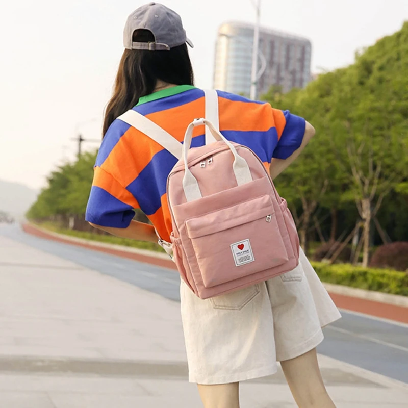 Female Soft Bag Harajuku Backpack Small Fresh Solid Color Fashion College Style Student Outdoor | Багаж и сумки