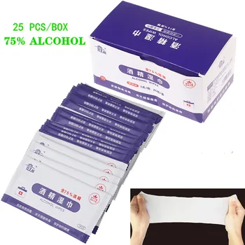 

25PCS/box Wet Wipe Disposable Prep Swap Pad Skin Cleaning Care Clean Wipe 75% Alcohol Disinfection Wipes