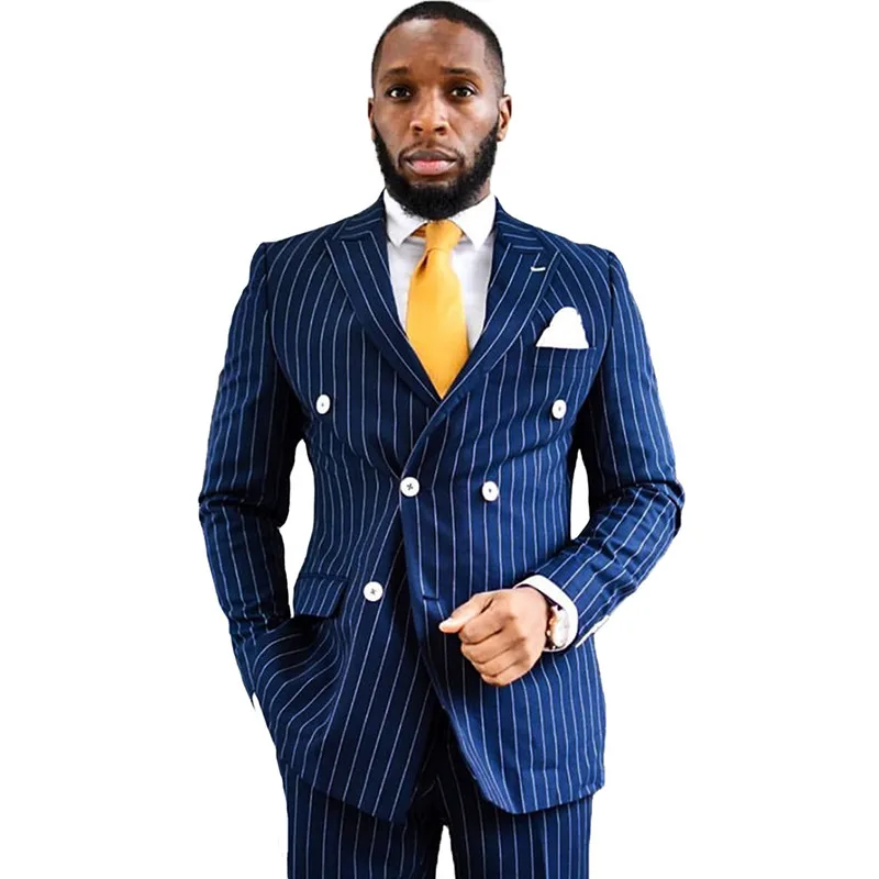 Мужской костюм двойка из блейзера и брюк в полоску|Костюмы| |