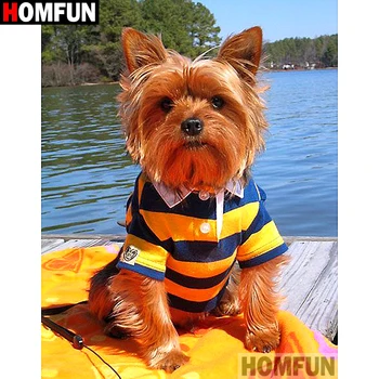 

HOMFUN "Animal dog" Diamond Painting 5D Full Square/Round Drill Home Decor DIY Diamond Embroidery Cross Stitch A27315