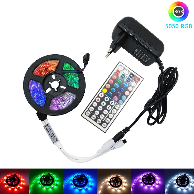 5 м 10 15 20 светодиодный RGB водонепроницаемый 5050 гибкий светильник ИК пульт