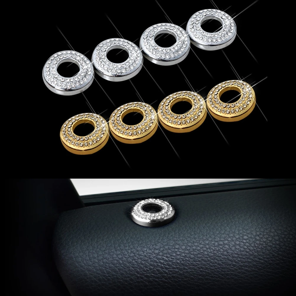 Angelguoguo Car door bolt lock pin door switch button ring  cover sticker for Porsche Cayenne Panamera Macan