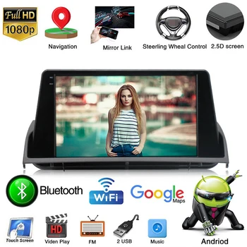 

Car Multimedia Player 2 Din Android for Mazda 6 2004-2016 1+16G Android 9.1 9'' Touch Screen Built In GPS Bluetooth FM WIFI