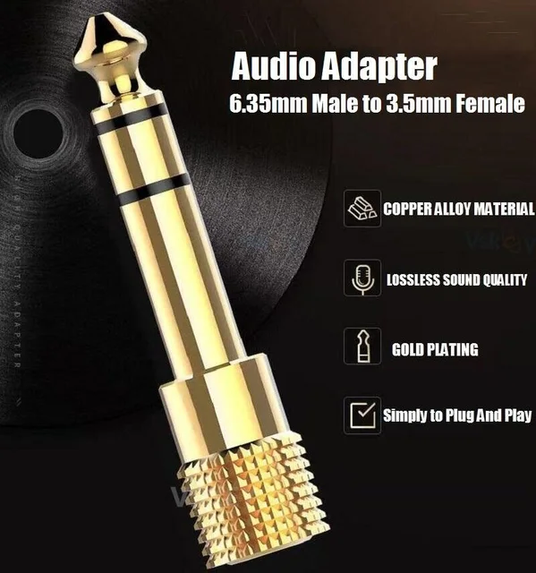 Amazon Basics Adaptador De Auriculares Estéreo Chapado En Oro De 6,35