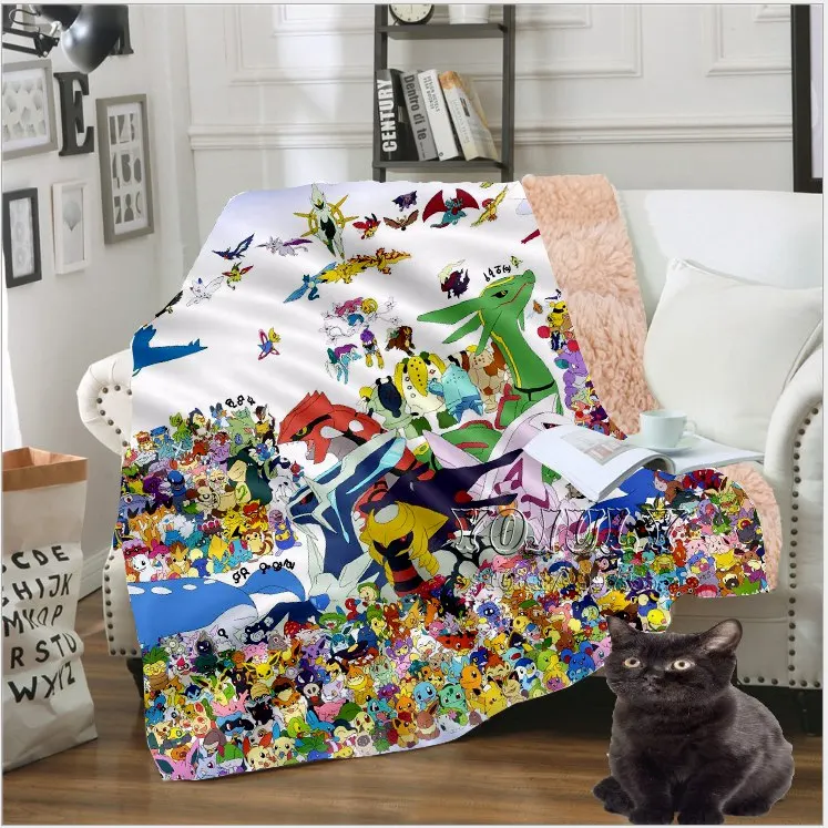 7 YOJULY kawaii Pokemon Аниме Стиль для детей и взрослых 3D печатное одеяло для диванов пододеяльник для путешествий постельные принадлежности модный фирменный магазин-аутлет K07 - Цвет: 7